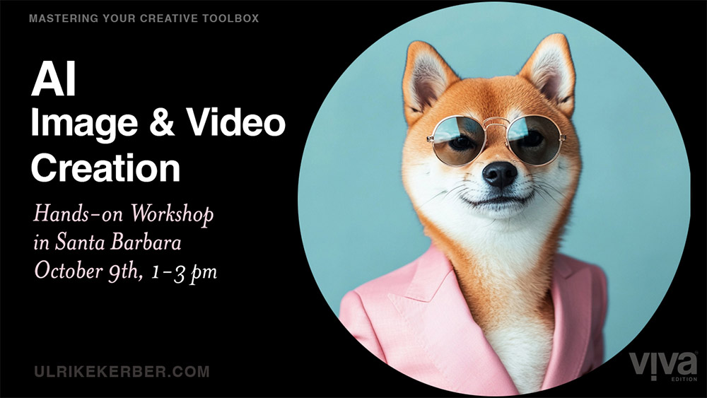 Poster with AI generated fox in sunglasses and a pink suit jacket.